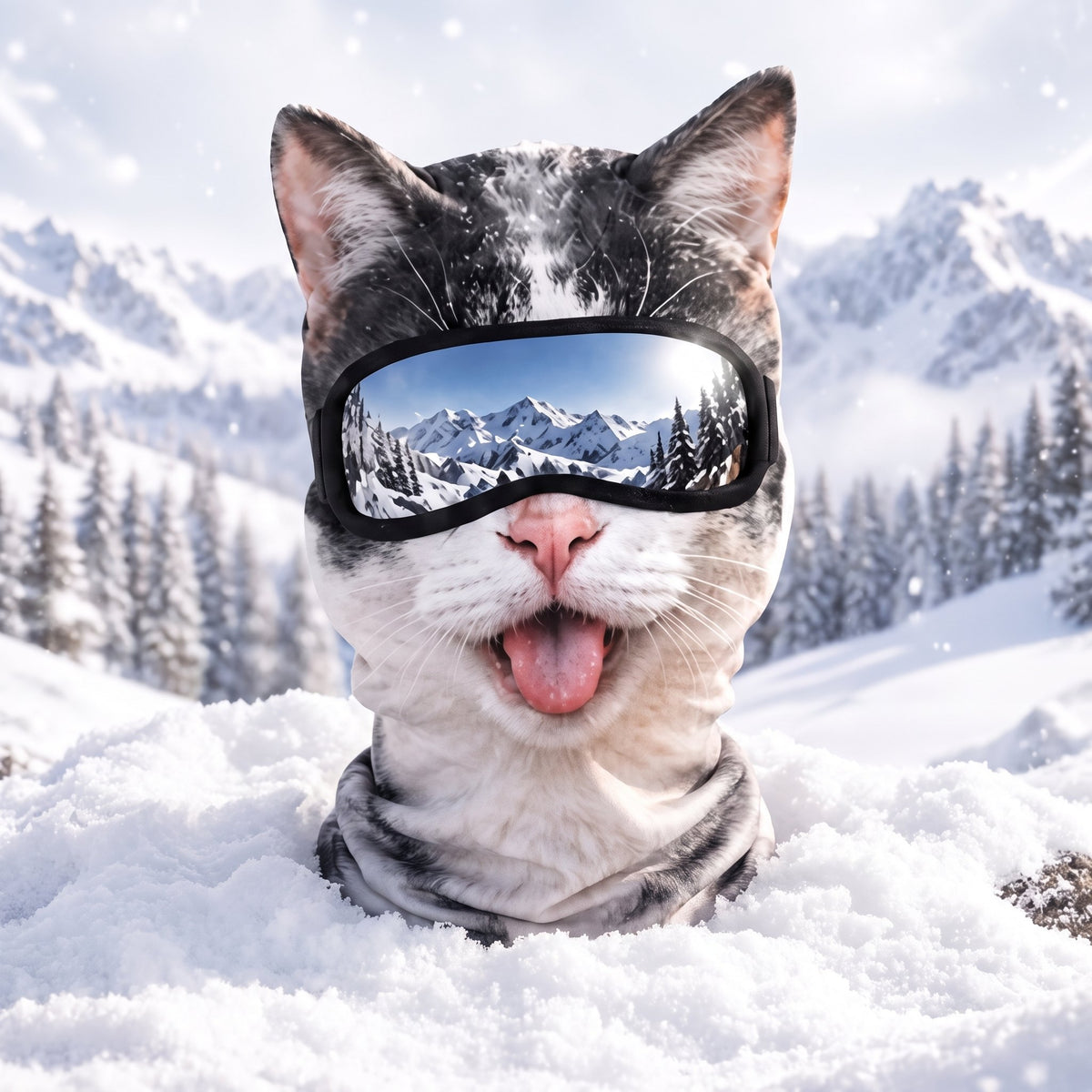 Masque de ski Chat Gris