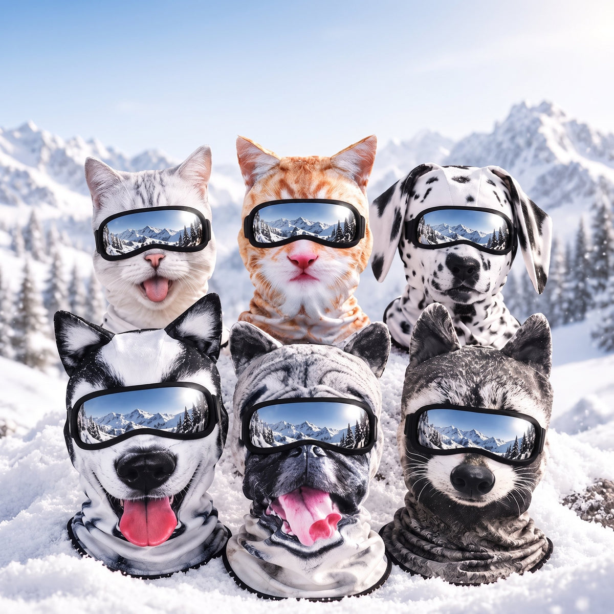 Les 6 masques de ski animaux